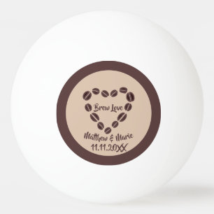 Brew Love Coffee Bean Heart Ping Pong Ball