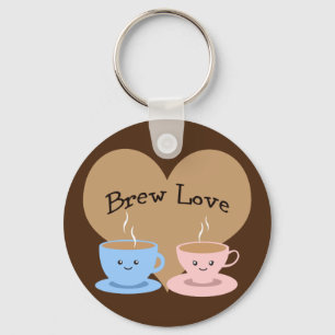 Brew Love! Coffee Mugs Key Ring