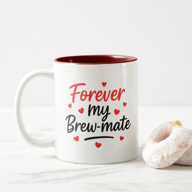 Brew-Mate Couples Anniversary/ Friendship Gift Mug (With Donut)