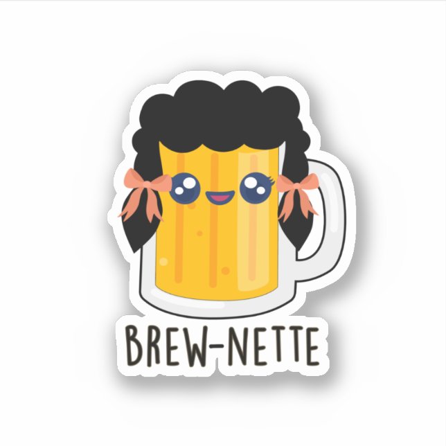 Brew-nette Funny Brunette Beer Pun (Front)