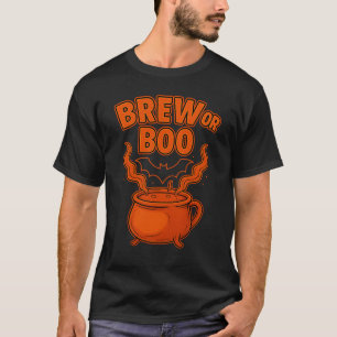 Brew or Boo Spooky Halloween Coffee Lovers’ T-Shirt