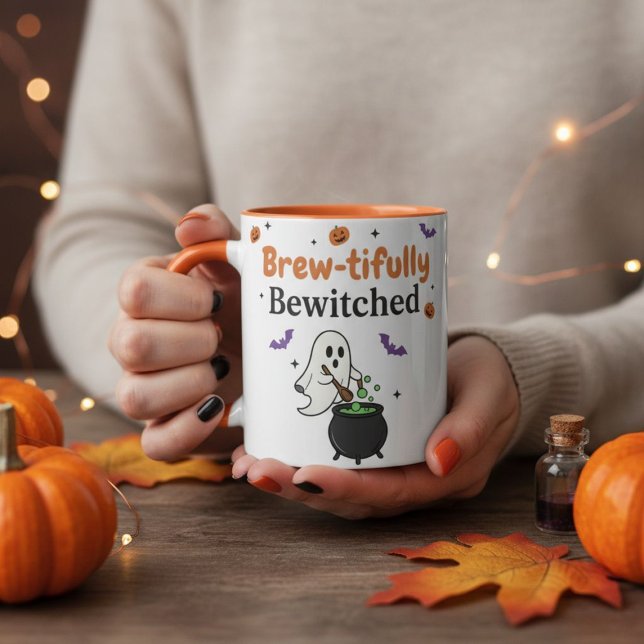 Brew-tifully Bewitched Cute Ghost Halloween Coffee Mug (Creator Uploaded)