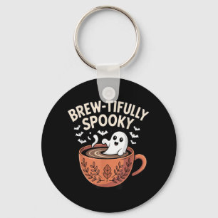 Brew-tifully Haunted Ghostly Coffee Halloween Key Ring