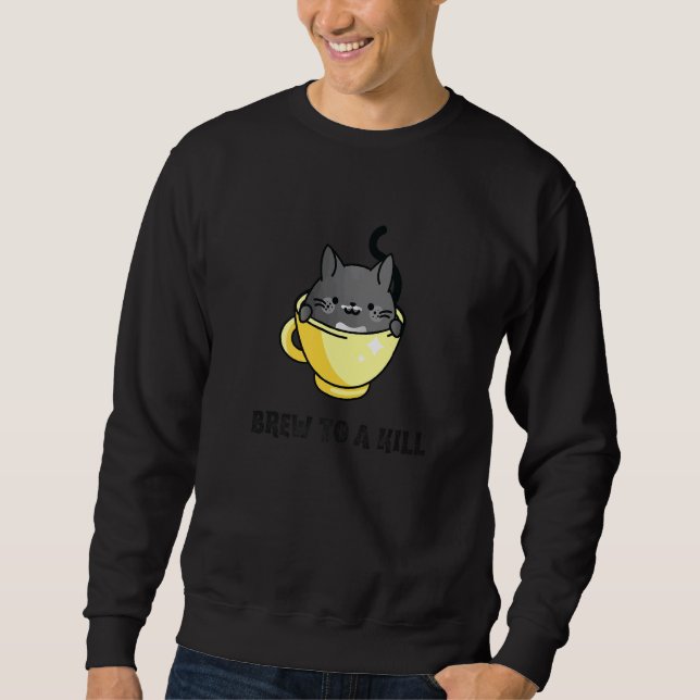 Brew To A Kill Black Cat Detective Tea Cup Cosy My Sweatshirt (Front)