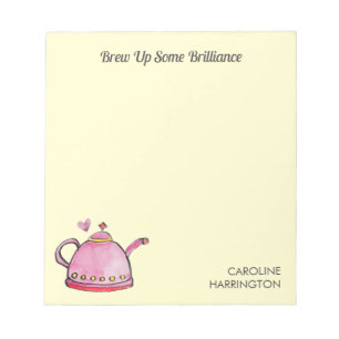 Brew up Brilliance Cute Inspirational Tea Lover Notepad