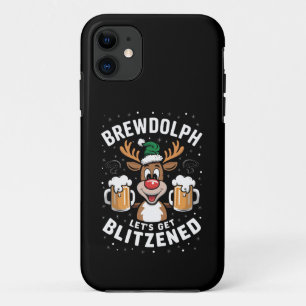 Brewdolph Let's Get Blitzened Christmas Reindeer B iPhone 11 Case