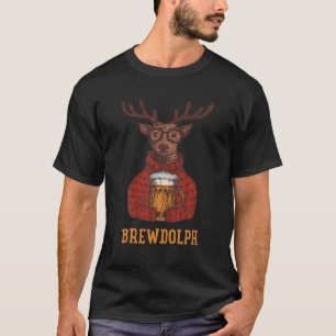 Brewdolph Reindeer Beer Lovers Funny Christmas T-Shirt