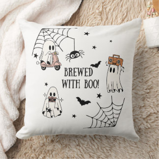 Brewed with Boo Halloween Pillow