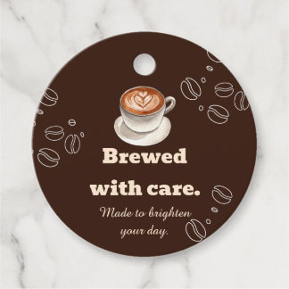 Brewed With Care Coffee Latte Gift Tag