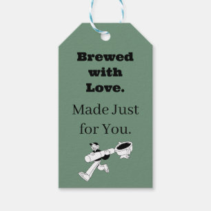 Brewed With Love Coffee Gift Tag Sage Green