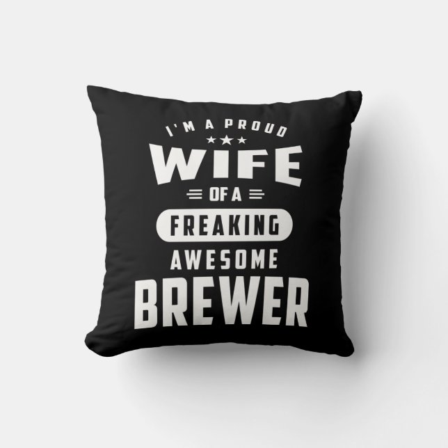 Brewer Job Title Tee Gift For Mens Womens Cushion (Front)
