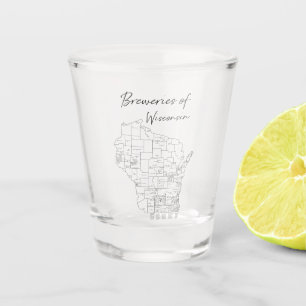 Breweries of Wisconsin Shot Glass