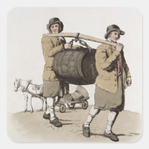 Brewers, from 'Costume of Great Britain' published Square Sticker