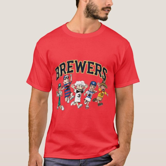 Brewers Sausage Mascot Race Cartoon Sports Parody  T-Shirt (Front)