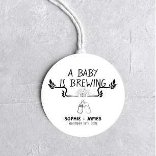 Brewery Baby - B&W - Baby Shower Favour Sticker