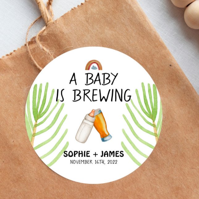 Brewery Baby - Colour - Baby Shower Favour Sticker (Creator Uploaded)