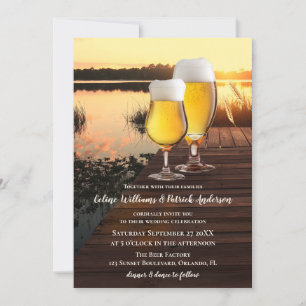 Brewery Beer Sunset Wedding Invitation