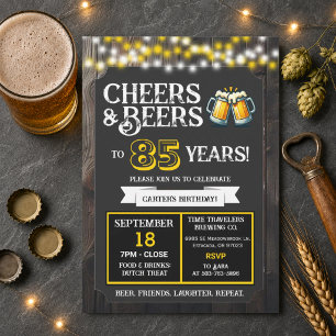 Brewery Birthday Cheers and Beers to 85 Years Invitation
