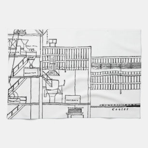 Brewery Blueprint Tea Towel