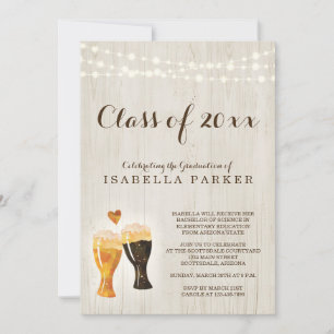 Brewery Graduation Party Invitation   Rustic Beer