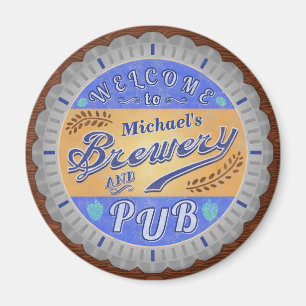 Brewery Pub Personalised Beer Bottle Cap Magnet