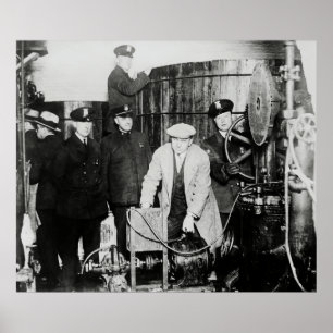 BREWERY RAID - PROHIBITION - DETROIT c. 1925 Poster