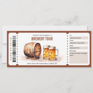 Brewery Tour Gift Certificate - Beer Tasting Invitation