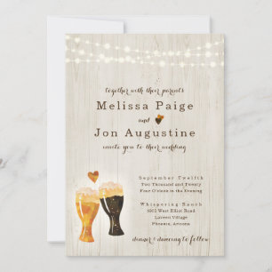 Brewery Wedding Invitation Rustic Beer Toast