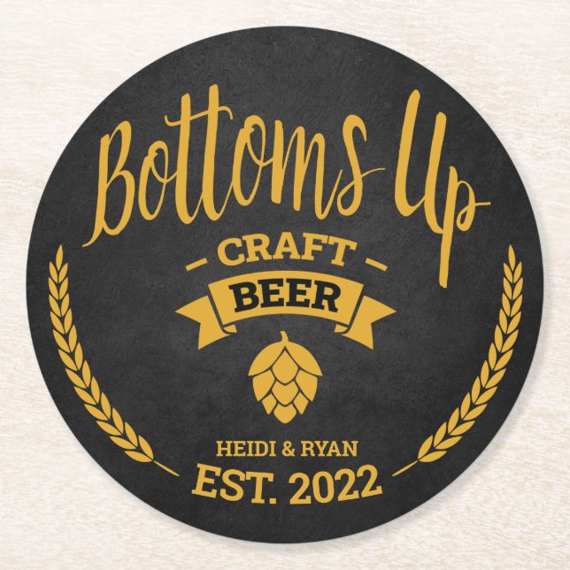 Brewery Wedding Shower Beer Drink Coaster Favour (Front)