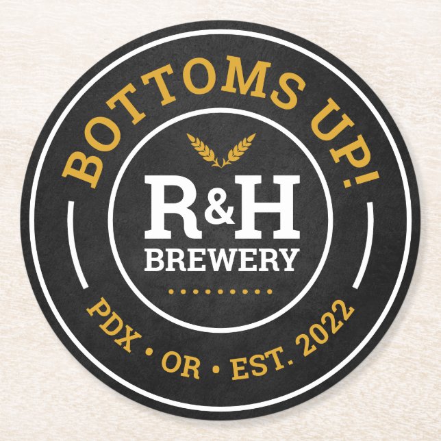 Brewery Wedding Shower Beer Drink Coaster Favour (Front)