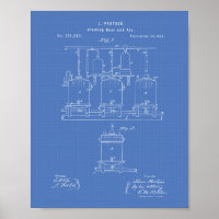Brewing beer and ale 1873 Patent Art - Blueprint