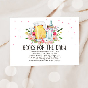 Brewing Bring a book Beers and Bottles Rustic Pink Enclosure Card