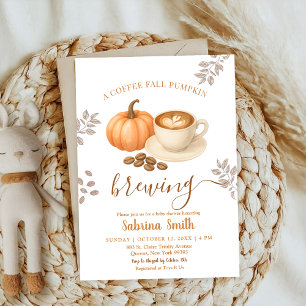 Brewing cinnamon Cosy Fall Pumpkin Baby Shower Invitation