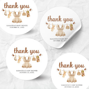 Brewing Coffee Baby Shower Classic Round Sticker