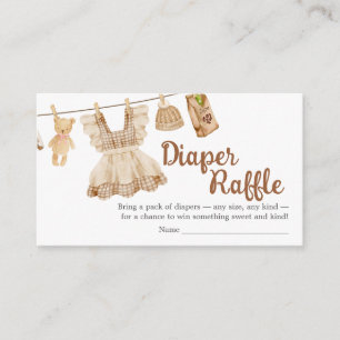 Brewing Coffee Baby Shower Diaper Raffle Enclosure Card
