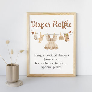 Brewing Coffee Baby Shower Diaper Raffle Sign