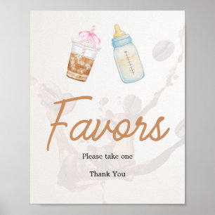 Brewing Coffee Baby Shower Favours Poster