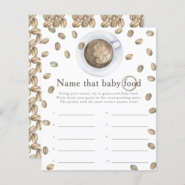 Brewing coffee baby shower  Name that baby food (Front/Back)