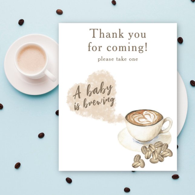 Brewing coffee baby shower Thank you for coming Poster (Creator Uploaded)