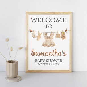 Brewing Coffee Baby Shower Welcome Sign