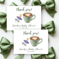 Brewing Coffee Pacifier Bow Baby Shower Thank you