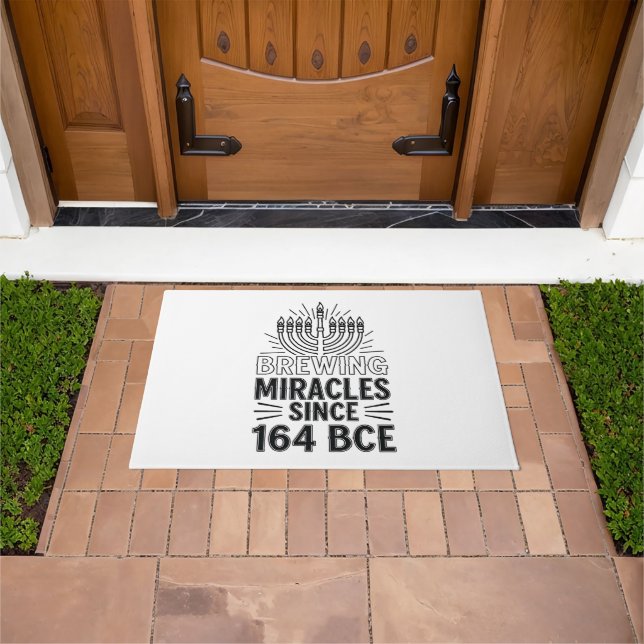 Brewing Miracles Since 164 BCE Hanukkah Jewish  Doormat (Outdoor)