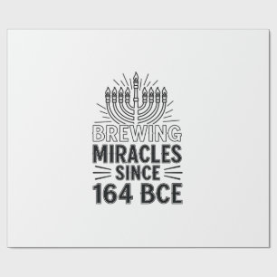 Brewing Miracles Since 164 BCE Hanukkah Jewish Wrapping Paper