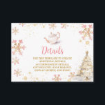 Brewing Pink Winter Tea Party Baby Shower Details Enclosure Card<br><div class="desc">Baby Is Brewing Pink Winter Tea Party Baby Shower Detail Cards
Customise with your own text!</div>