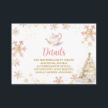 Brewing Pink Winter Tea Party Baby Shower Details Enclosure Card<br><div class="desc">Baby Is Brewing Pink Winter Tea Party Baby Shower Detail Cards
Customise with your own text!</div>