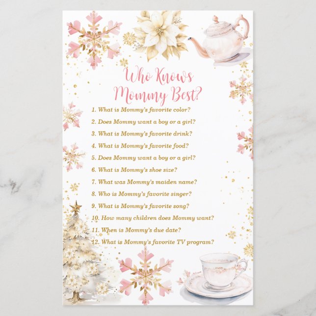 Brewing Pink Winter Tea Party Who Knows Mommy Best (Front)