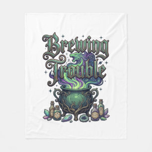 Brewing Trouble Cauldron Dragon Alchemy Crystals H Fleece Blanket