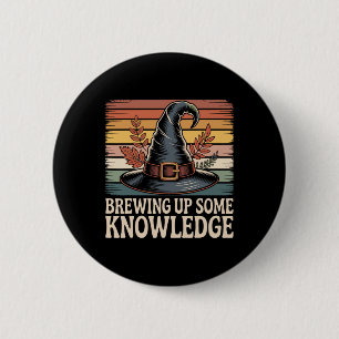 Brewing Up Some Knowledge Halloween Design 6 Cm Round Badge
