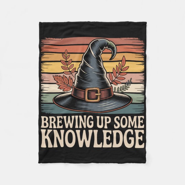 Brewing Up Some Knowledge Halloween Design  Fleece Blanket (Front)