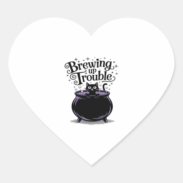 Brewing Up Trouble Classic T-Shirt Heart Sticker (Front)